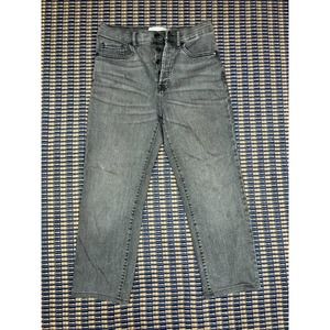 Everlane Jeans Womens 26 Ankle High Rise Slim Straight Cigarette Gray Button Fly